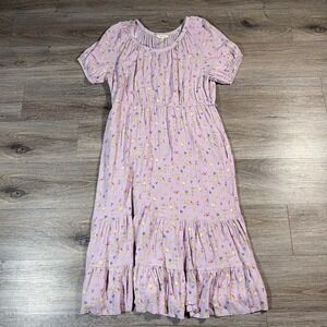 Matilda Jane Women's‎ Dress Midi Cottagecore Feminine Floral Garden L Purple
